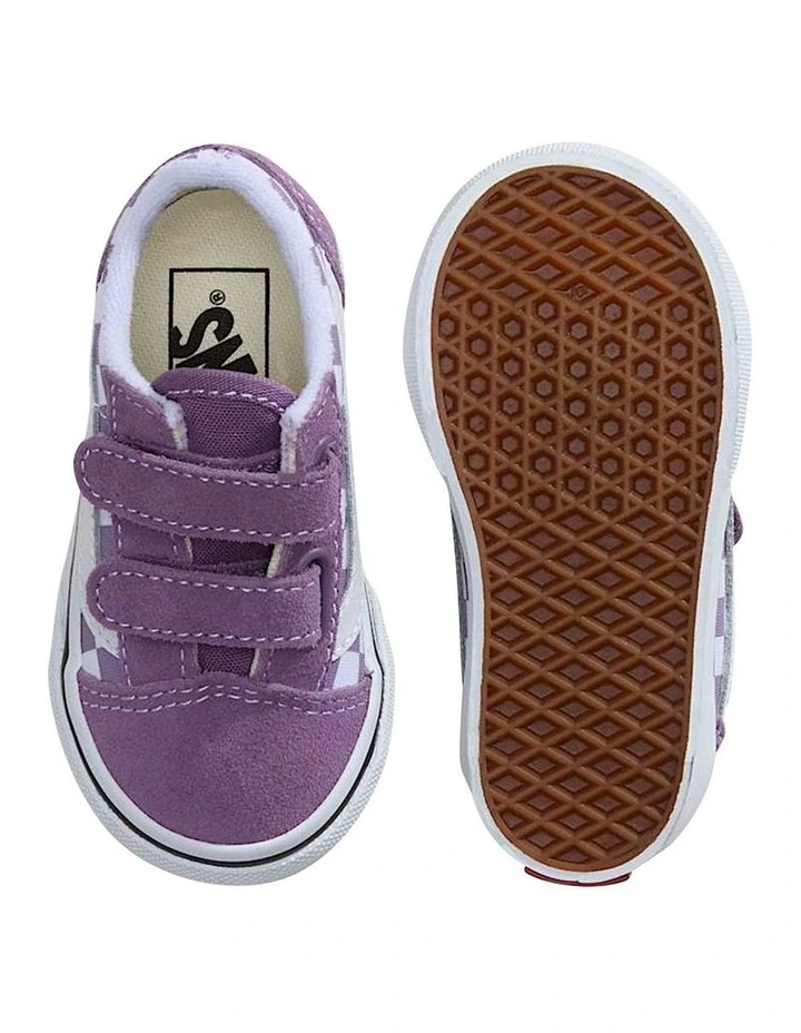 Old Skool V Check Infant Sneakers In Purple image 2