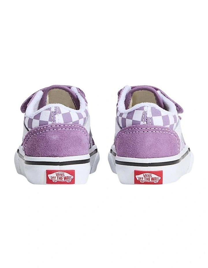 Old Skool V Check Infant Sneakers In Purple image 3