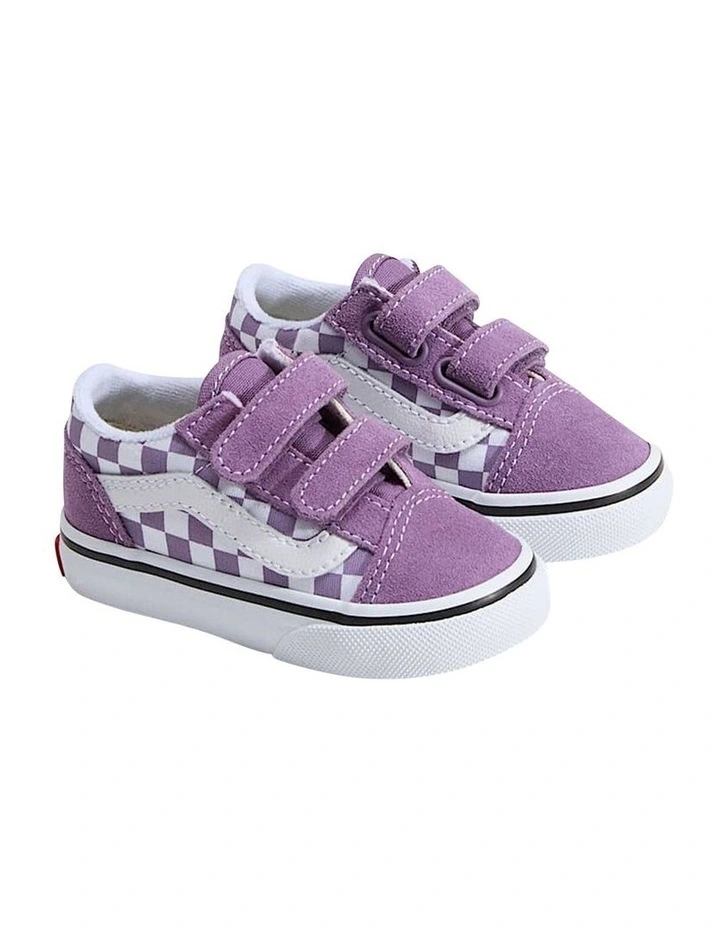 Old Skool V Check Infant Sneakers In Purple image 4