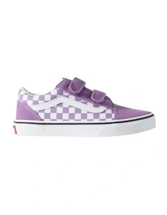 Old Skool V Check Youth Sneakers In Purple