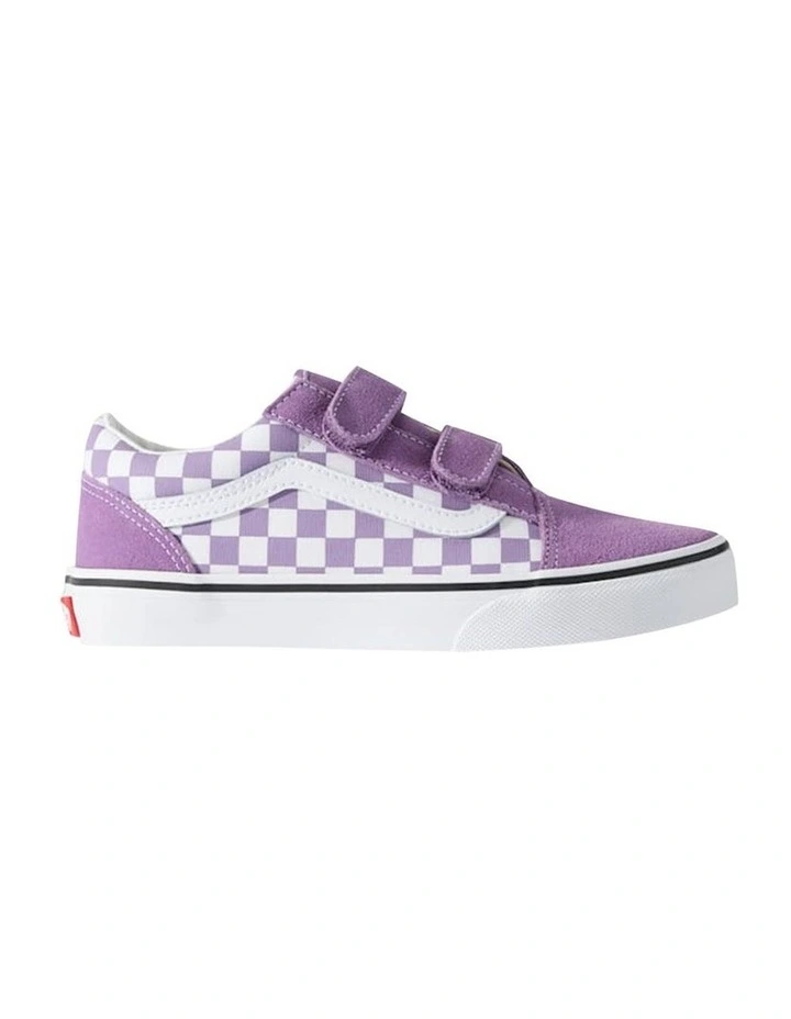 Old Skool V Check Youth Sneakers In Purple image 1