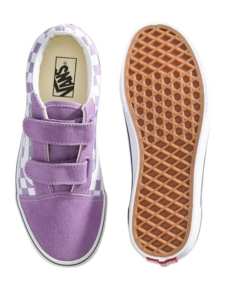 Old Skool V Check Youth Sneakers In Purple image 2