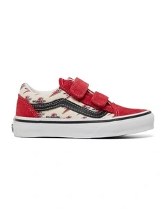 Old Skool V Thunder Youth Sneakers In Red