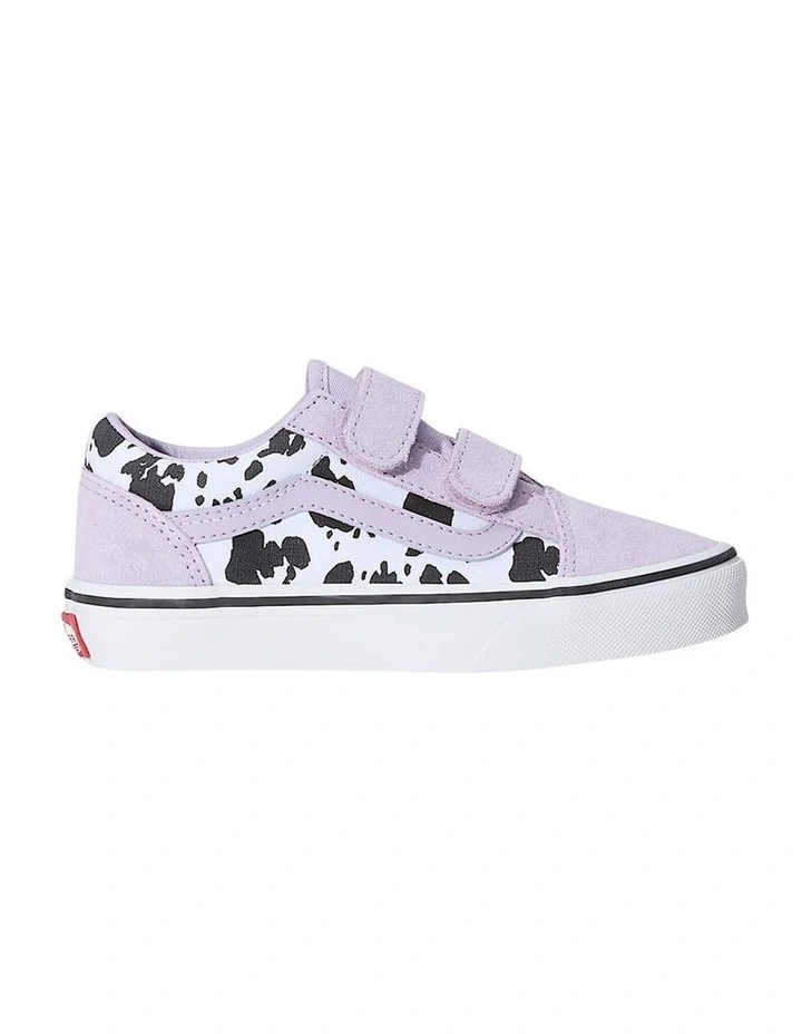 Old Skool V Cow Print Youth Sneakers In Lt Purple image 1