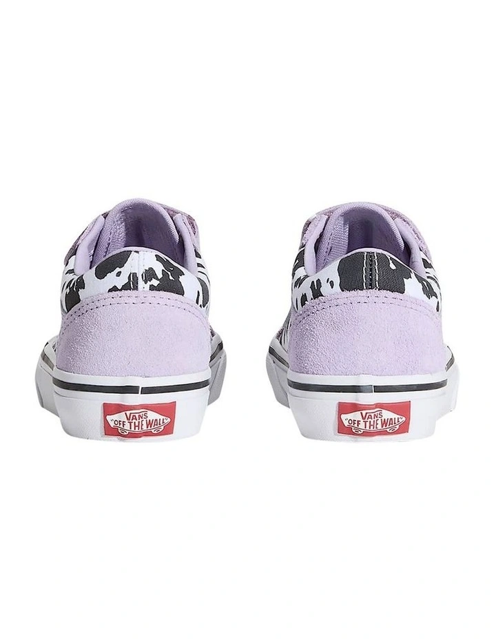 Old Skool V Cow Print Youth Sneakers In Lt Purple image 3