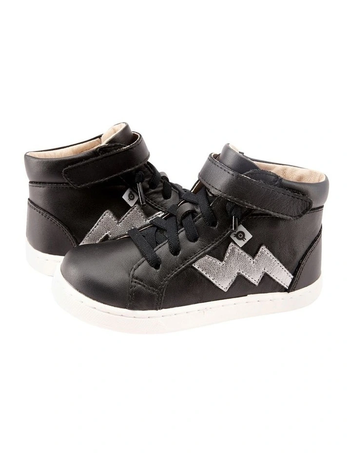 high cut black boots