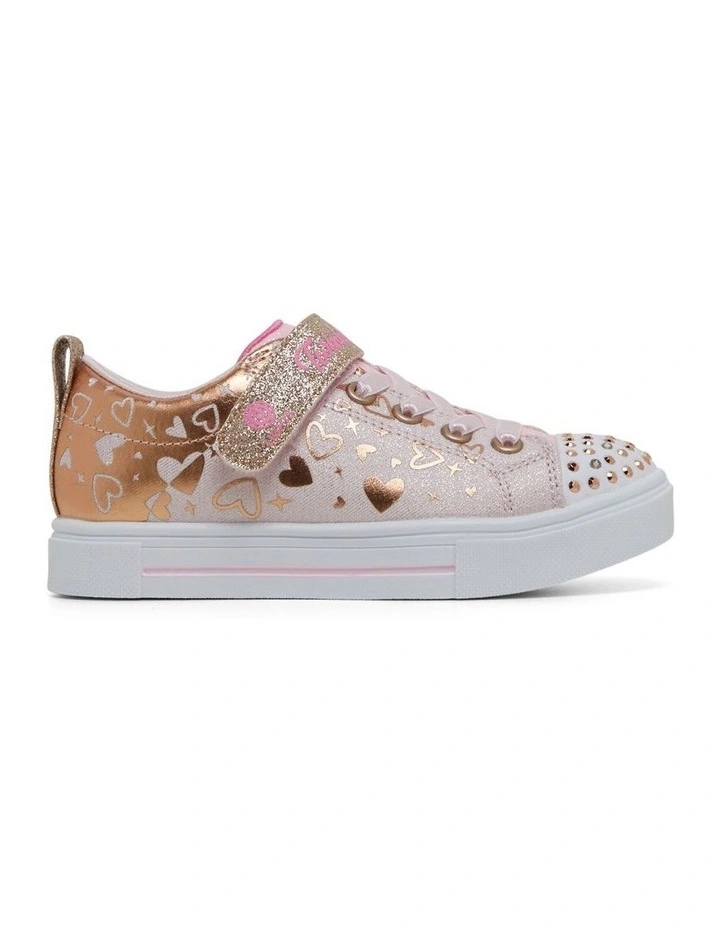 Twinkle Toes Twinkle Sparks Heather Sneakers In Baby Pink image 1