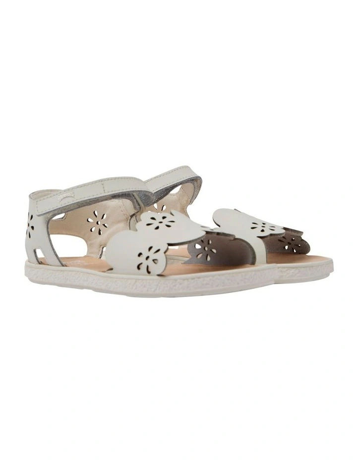 Miko Cut Out Youth Sandals In White image 4
