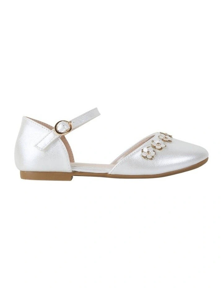 Collette Flower Shoes in Silver image 1