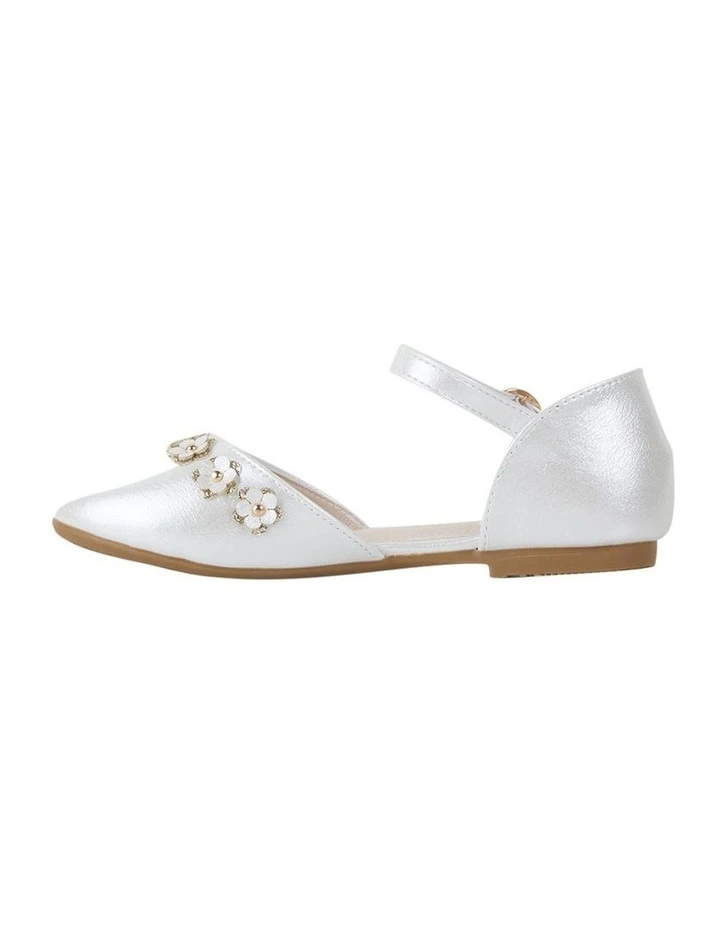 Collette Flower Shoes in Silver image 2