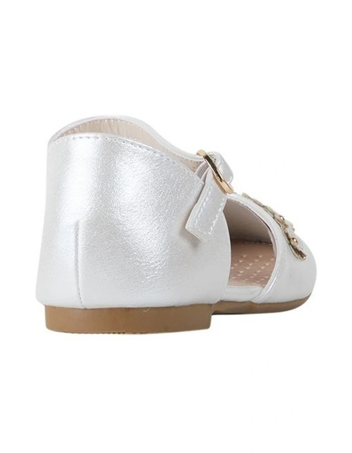Collette Flower Shoes in Silver image 3
