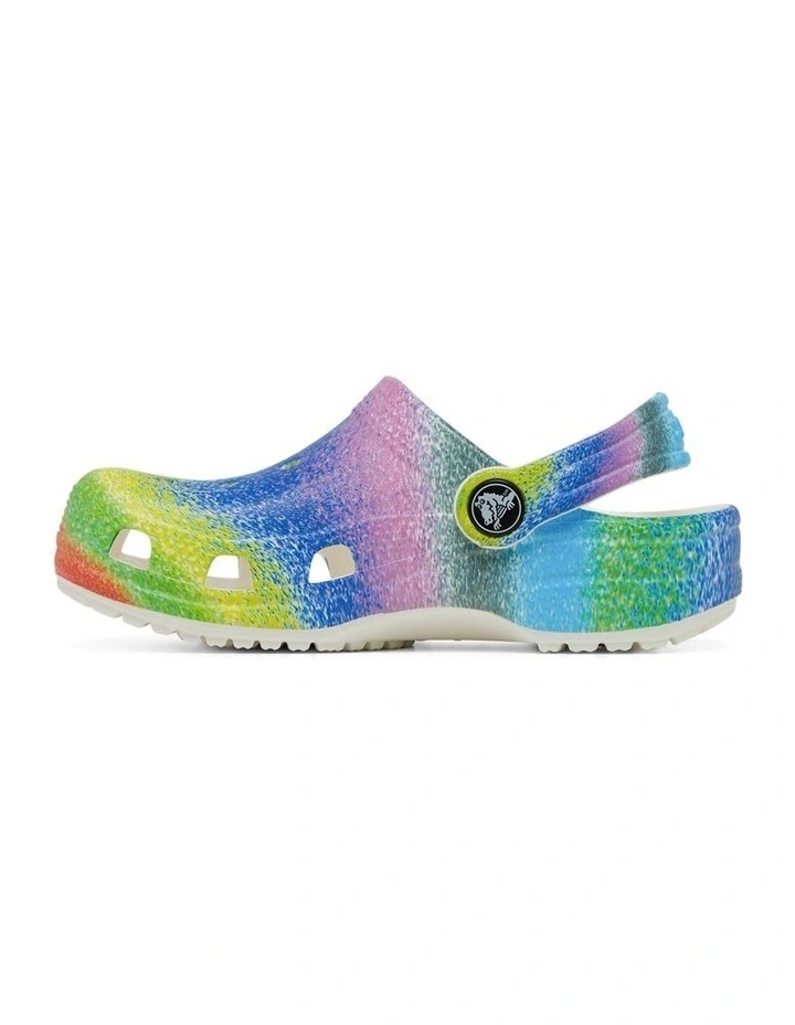 Classic Clog Spray Dye Youth Sandals in Rainbow image 2
