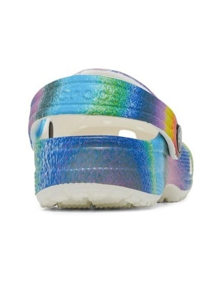 Classic Clog Spray Dye Youth Sandals in Rainbow image 3