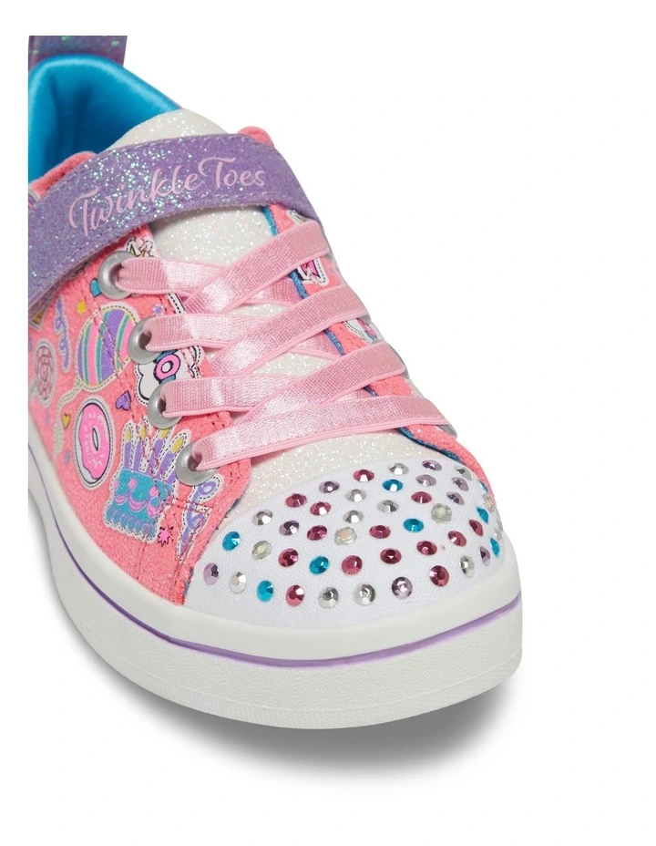 Twinkle Toes Sparkle Unicorn Party Youth Sneakers in Hot Pink image 4