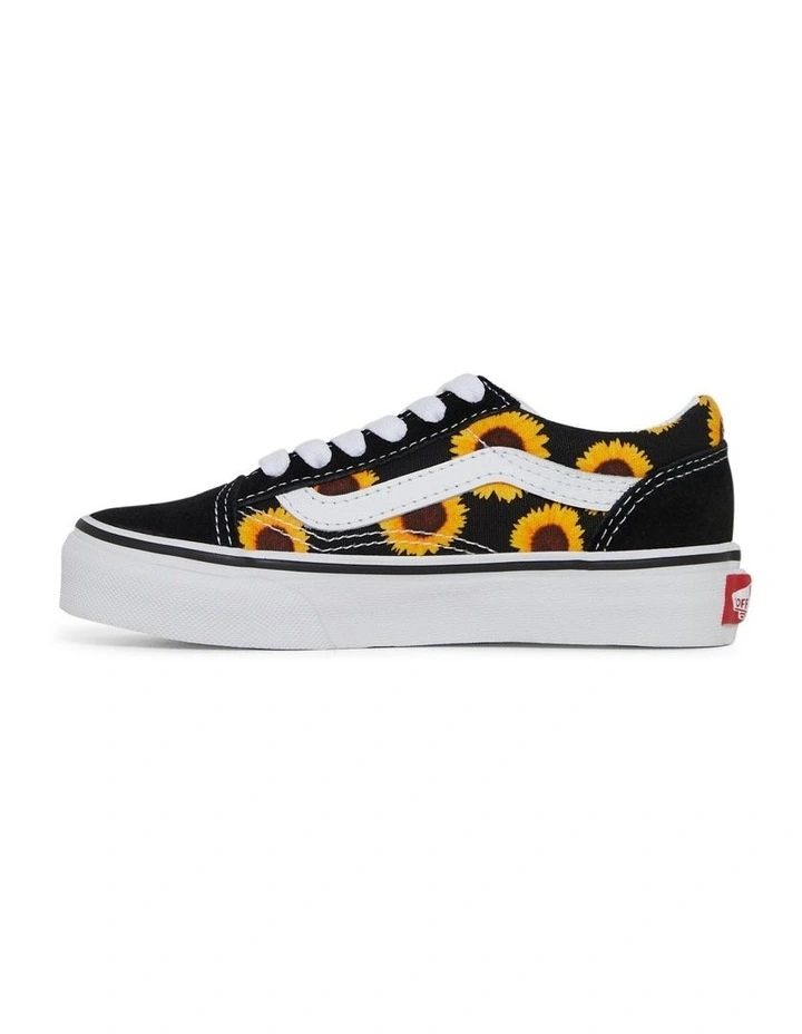 Old Skool Sunflower Youth Sneakers in Black image 2