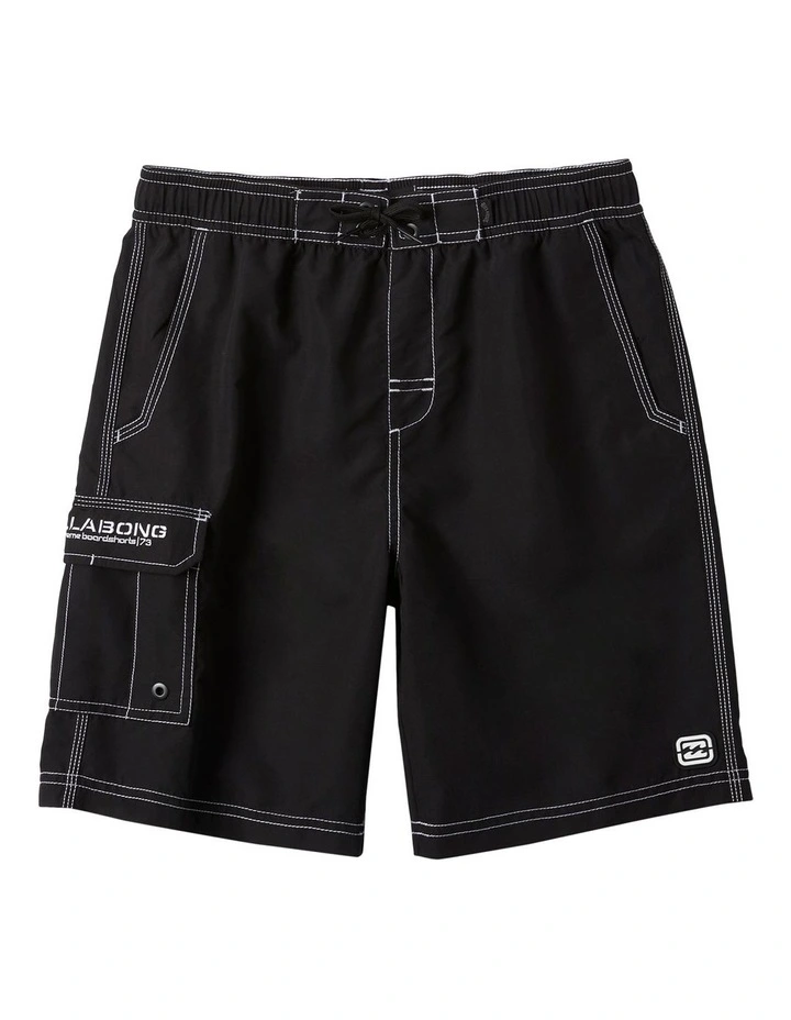 Throw On Boardshorts (8-16 Year) in Black image 1