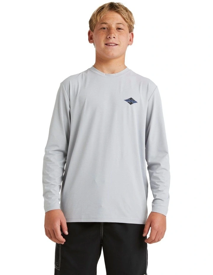 Diamond Shoreline Rash Vest (8-16 Years) in Grey image 1