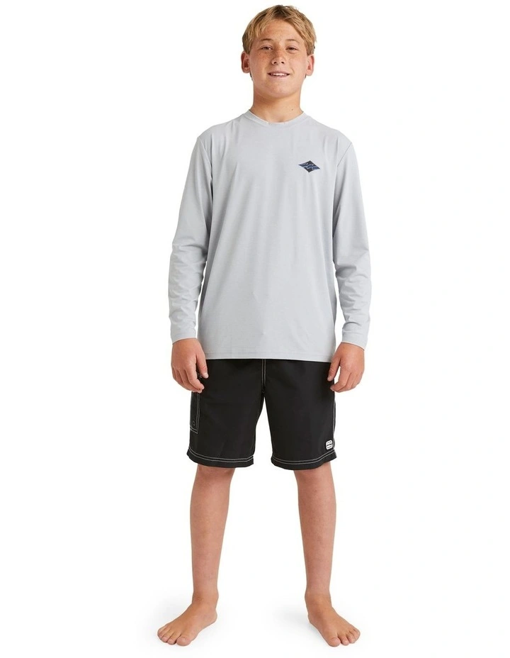 Diamond Shoreline Rash Vest (8-16 Years) in Grey image 2