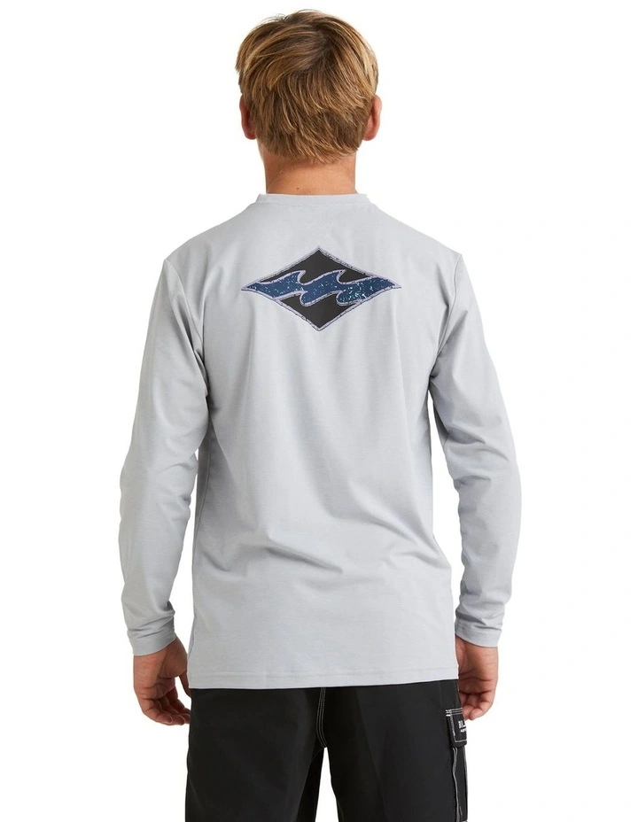 Diamond Shoreline Rash Vest (8-16 Years) in Grey image 3