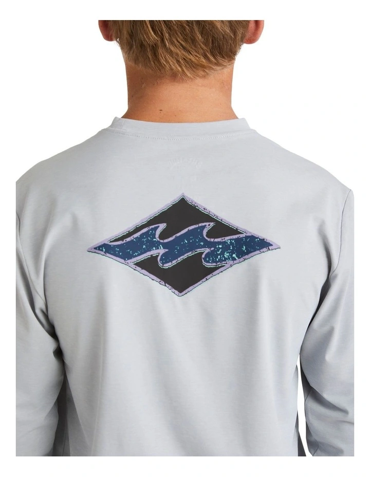 Diamond Shoreline Rash Vest (8-16 Years) in Grey image 5