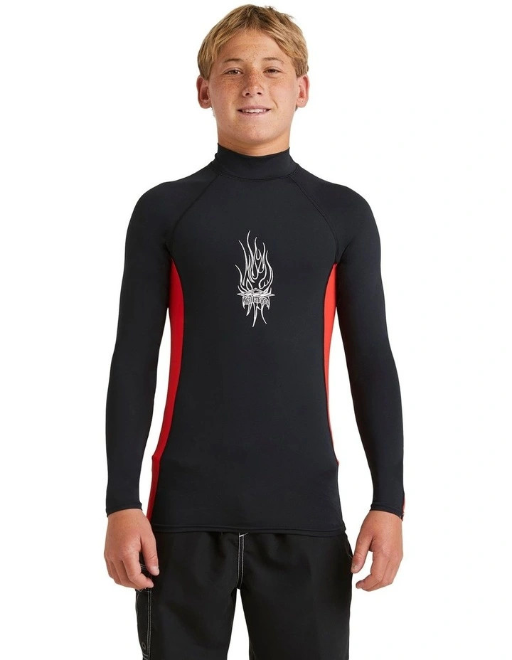Billabong Jimmy Contrast Rash Vest (8-16 Years) in Black | MYER