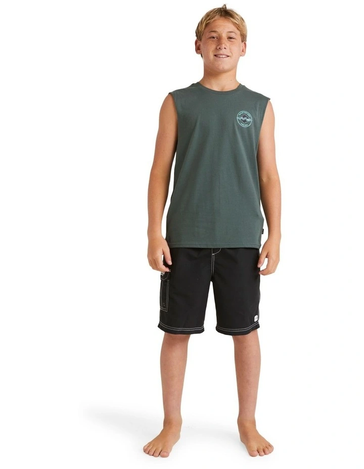 Rotor Diamond Tank Top (8-16 Years) in Black image 2