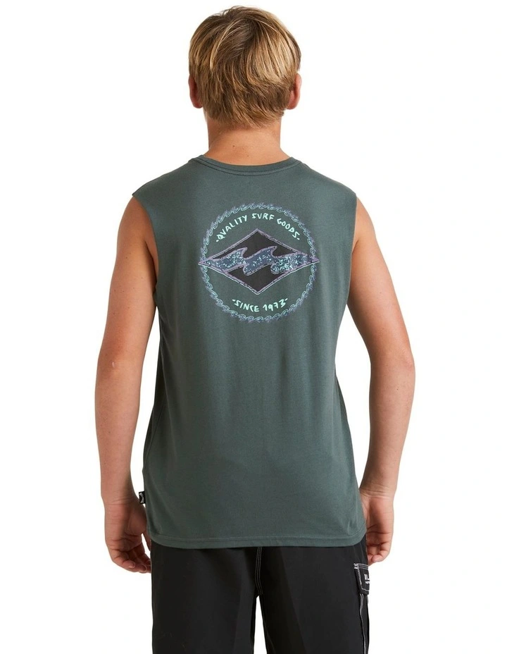 Rotor Diamond Tank Top (8-16 Years) in Black image 3