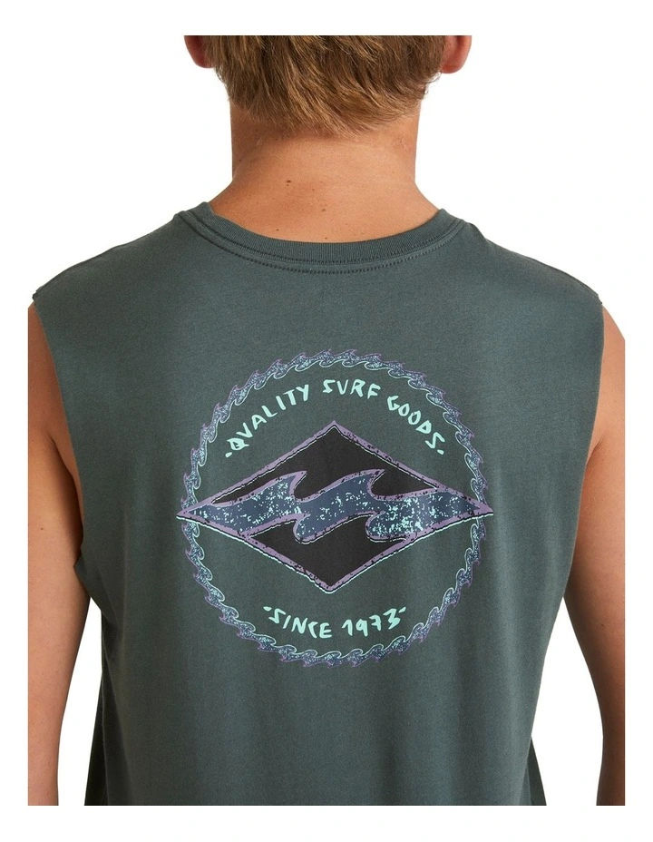 Rotor Diamond Tank Top (8-16 Years) in Black image 5