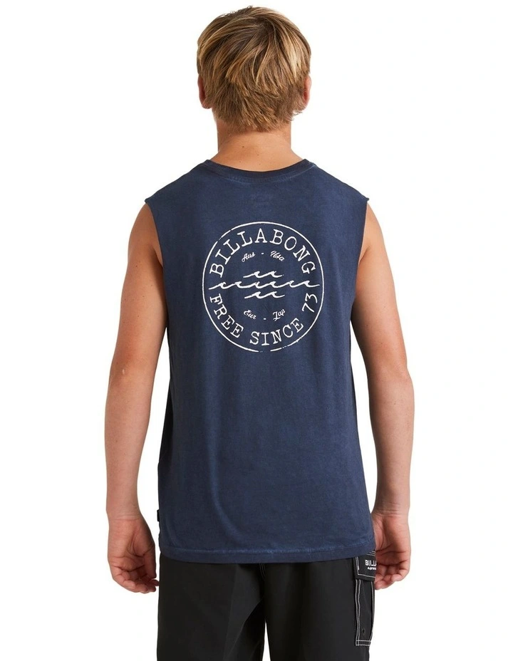 Big Wave Daz Tank Top (8-16 Years) in Blue image 3
