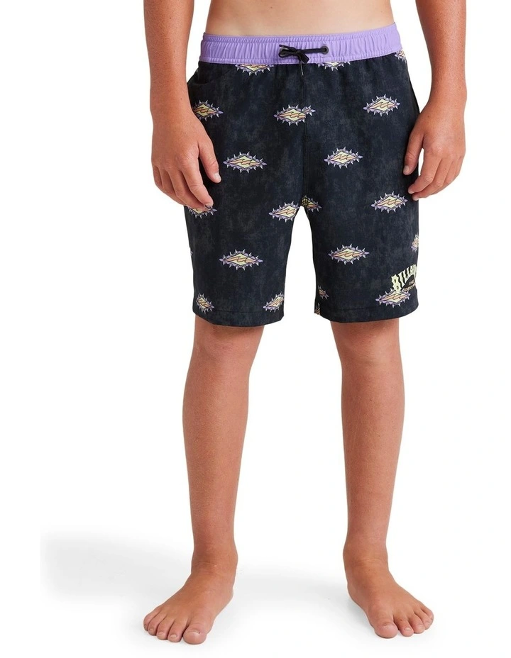 Diamond Grit Layback Boardshorts in Black image 1