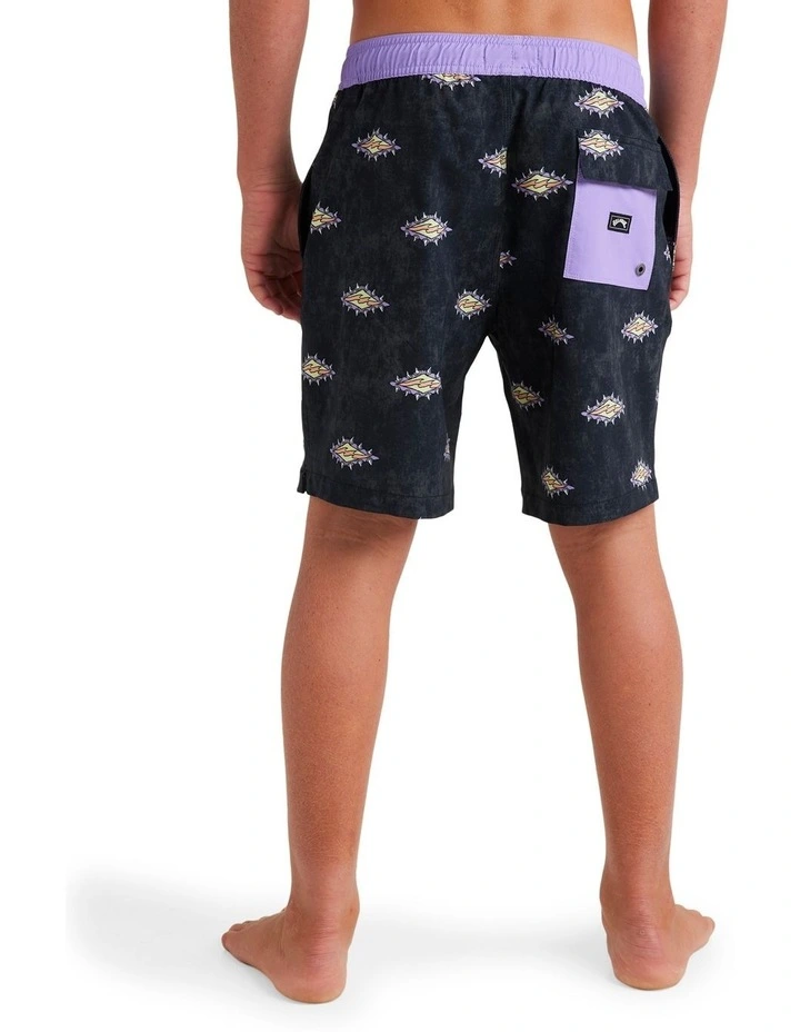 Diamond Grit Layback Boardshorts in Black image 2