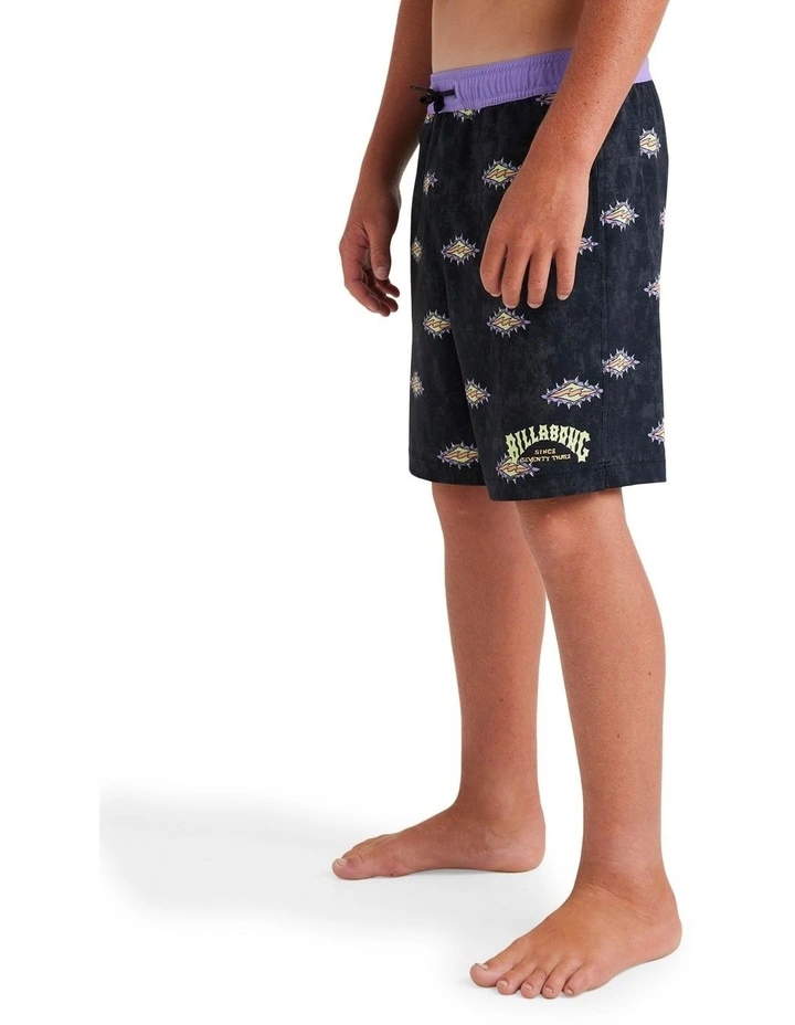 Diamond Grit Layback Boardshorts in Black image 3