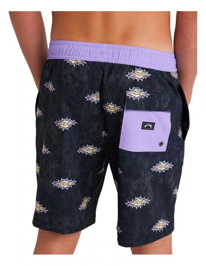 Diamond Grit Layback Boardshorts in Black image 4