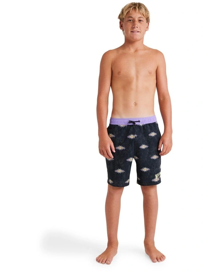 Diamond Grit Layback Boardshorts in Black image 5