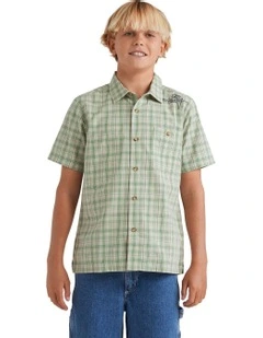 Mogul Check Short Sleeve Shirt in Oatmeal