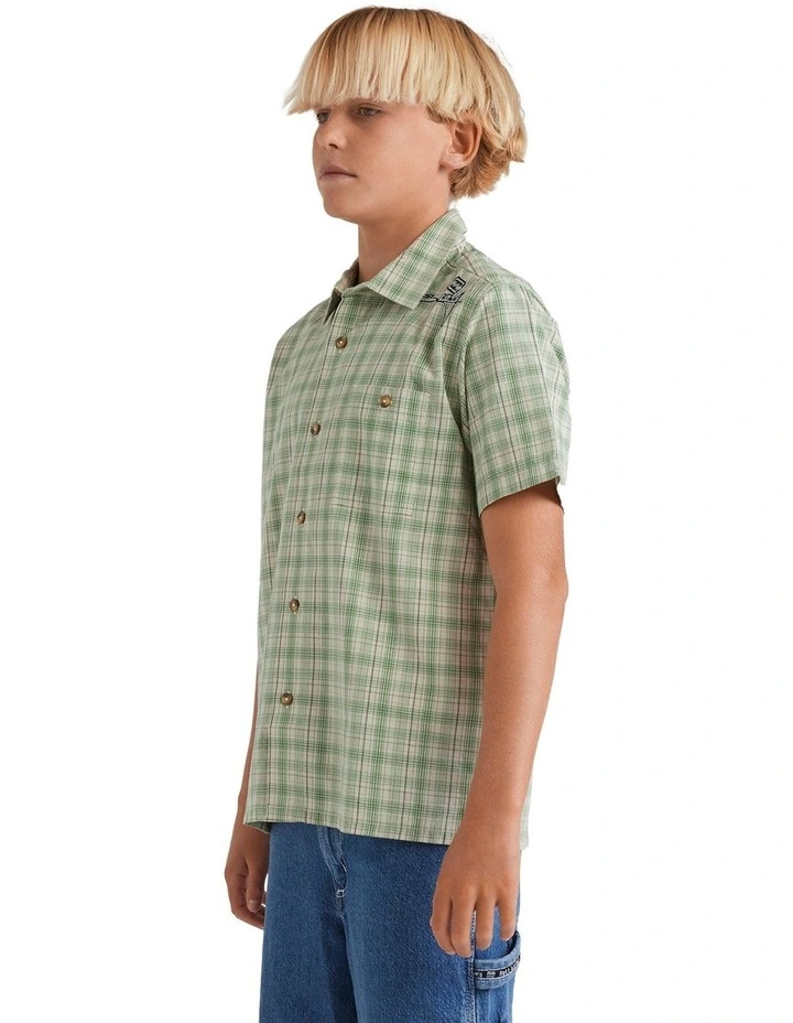Mogul Check Short Sleeve Shirt in Oatmeal image 3