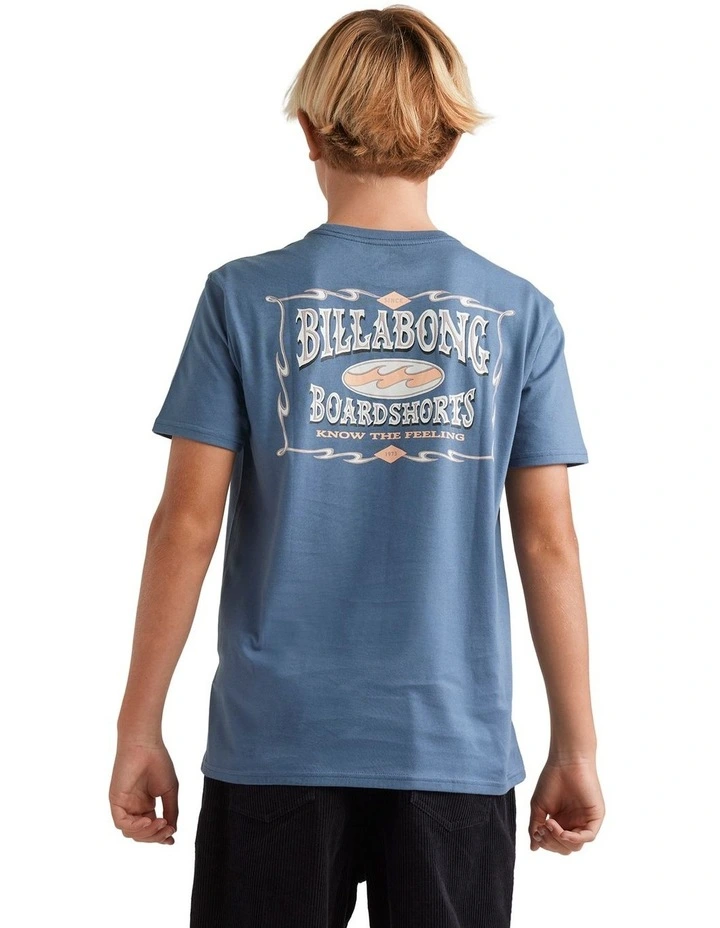 Double Spread Short Sleeve T-shirt in Steel Blue image 2