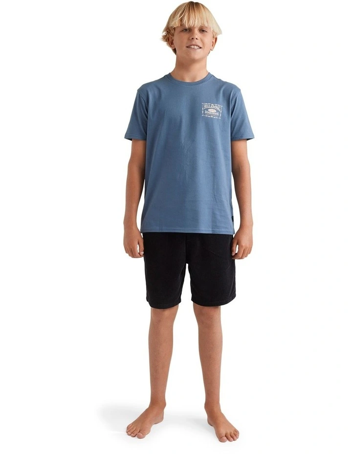 Double Spread Short Sleeve T-shirt in Steel Blue image 5