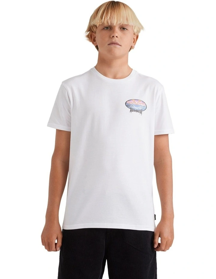 Quadtripe Up Shirt Sleeve T-shirt in White image 1