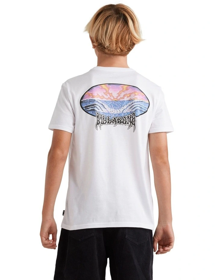 Quadtripe Up Shirt Sleeve T-shirt in White image 2