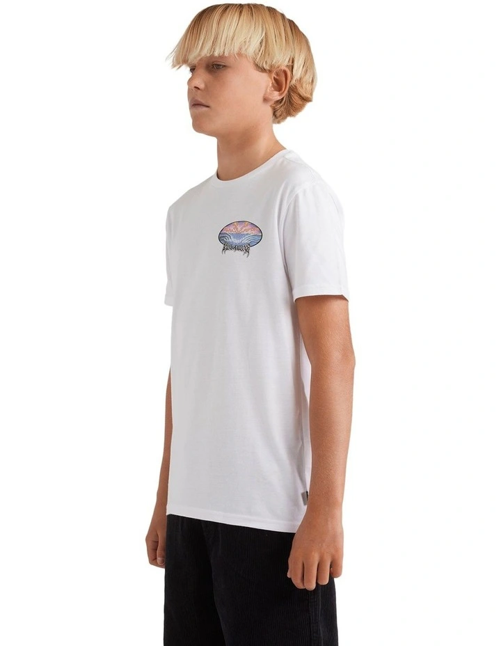 Quadtripe Up Shirt Sleeve T-shirt in White image 3