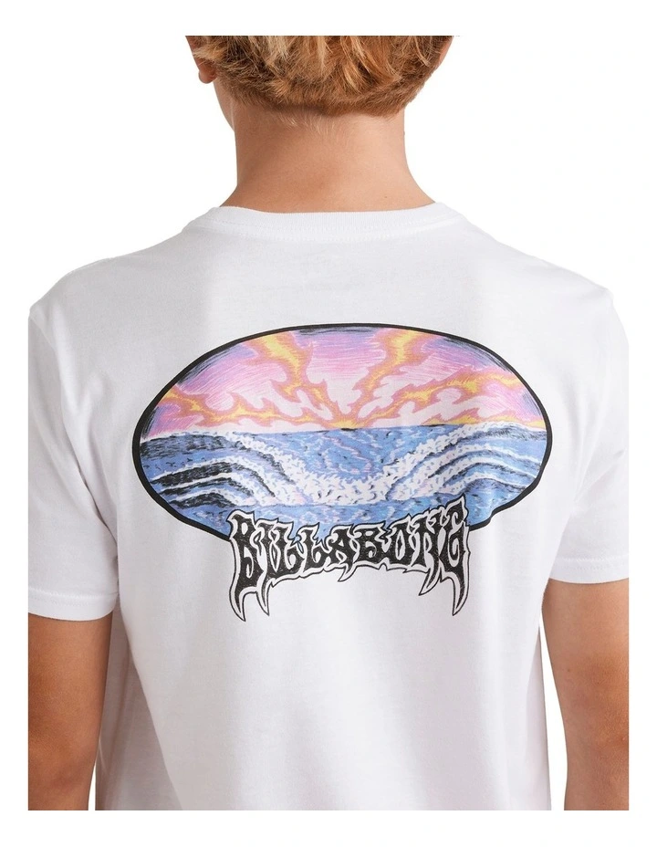 Quadtripe Up Shirt Sleeve T-shirt in White image 4