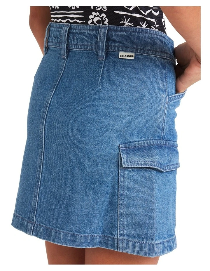 Hilary Cargo Jnr Denim Skirt in Blue image 3