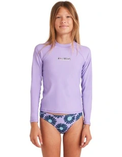 Heat Wave Long Sleeve Rash Vest in Purple
