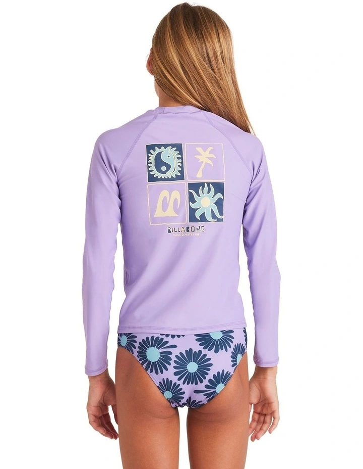 Heat Wave Long Sleeve Rash Vest in Purple image 2