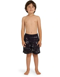 Grooms Good Times Volley 16 Inch Swim Short (0-7 Years) in Black
