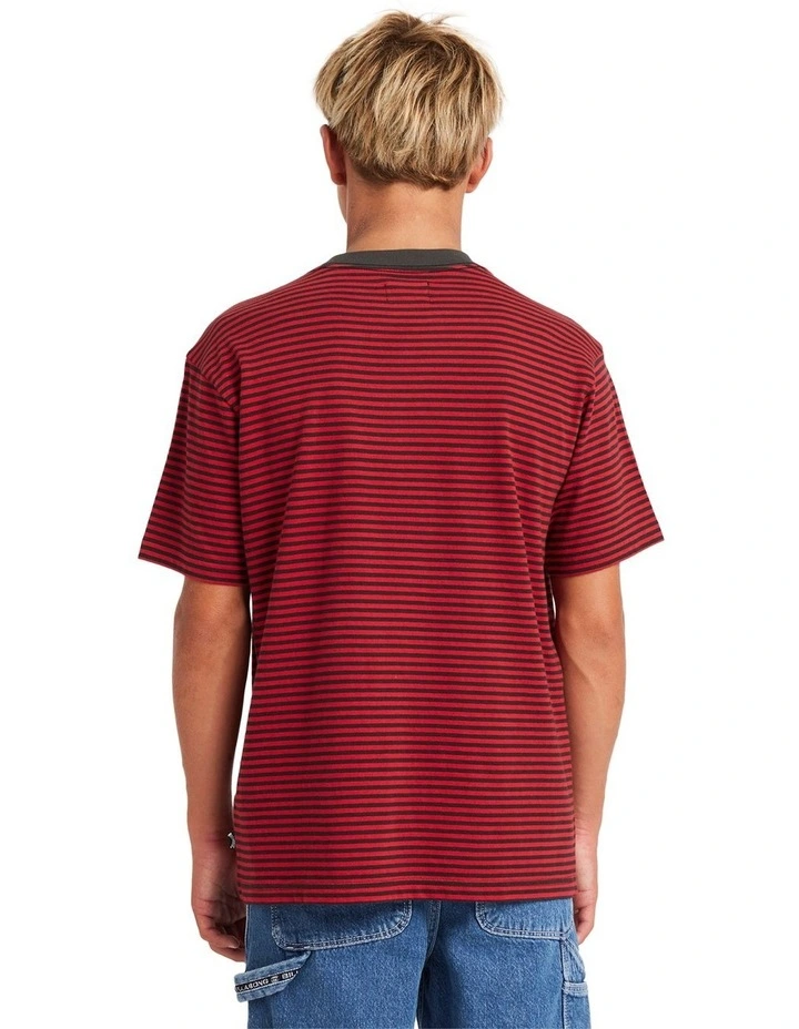 Absence Stripe T-Shirt in Red image 2