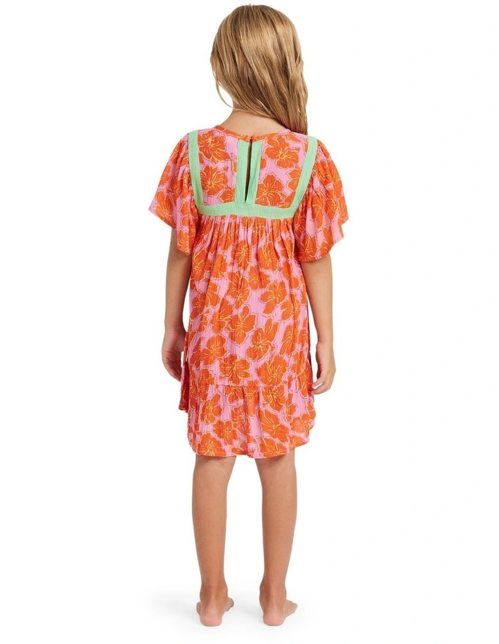 Happy Hibiscus Ruffle Top Mini Dress in Party Pink image 2