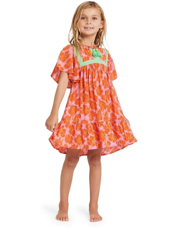 Happy Hibiscus Ruffle Top Mini Dress in Party Pink image 4