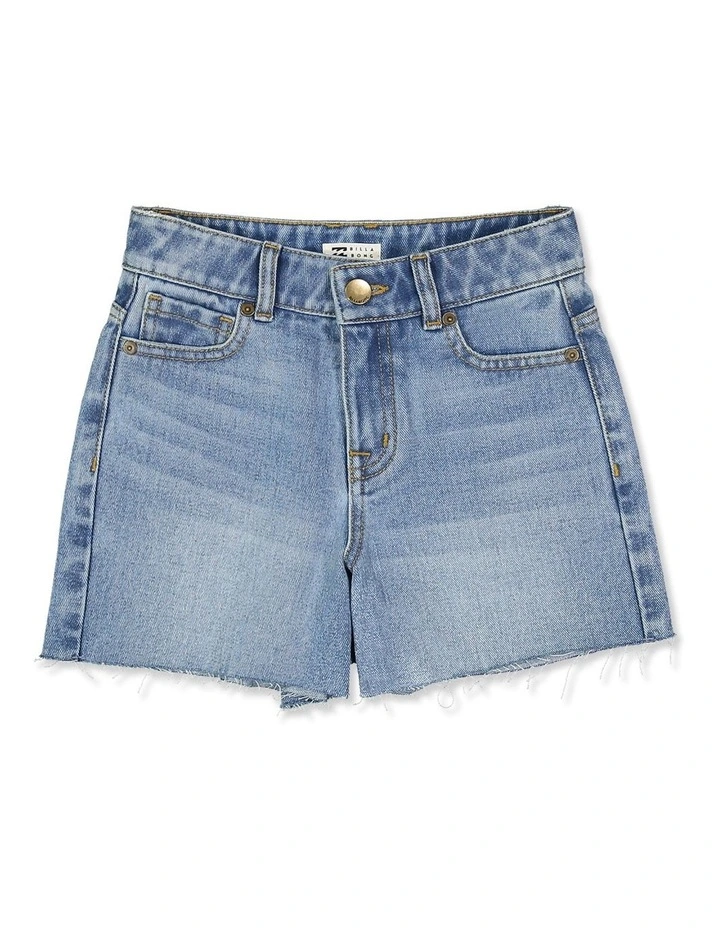 Miley Denim Shorts in Faded Indigo Fray image 1